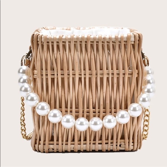 NEW 2-Way Small Rattan Drawstring Bag - Picture 2 of 6